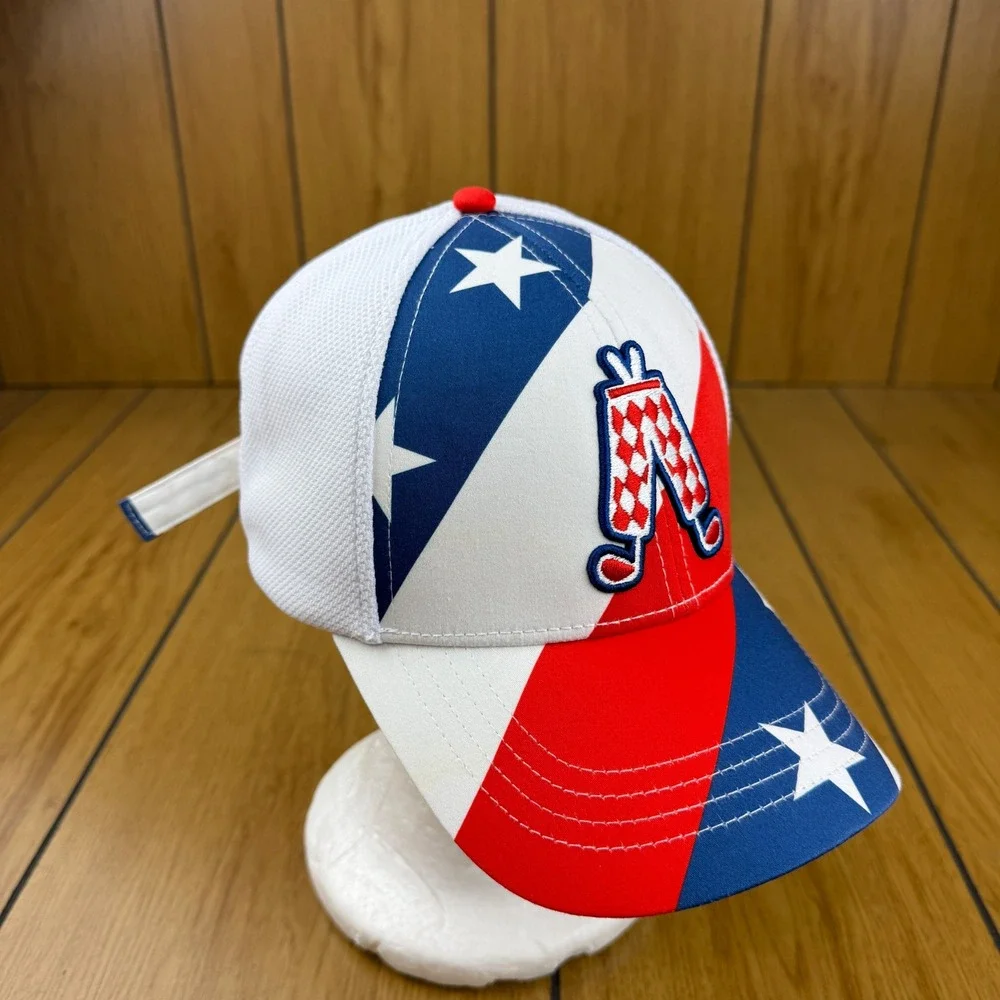 Royal & Awesome Golf Hat Stars and Stripes Patriotic Red White Blue Mesh Cap